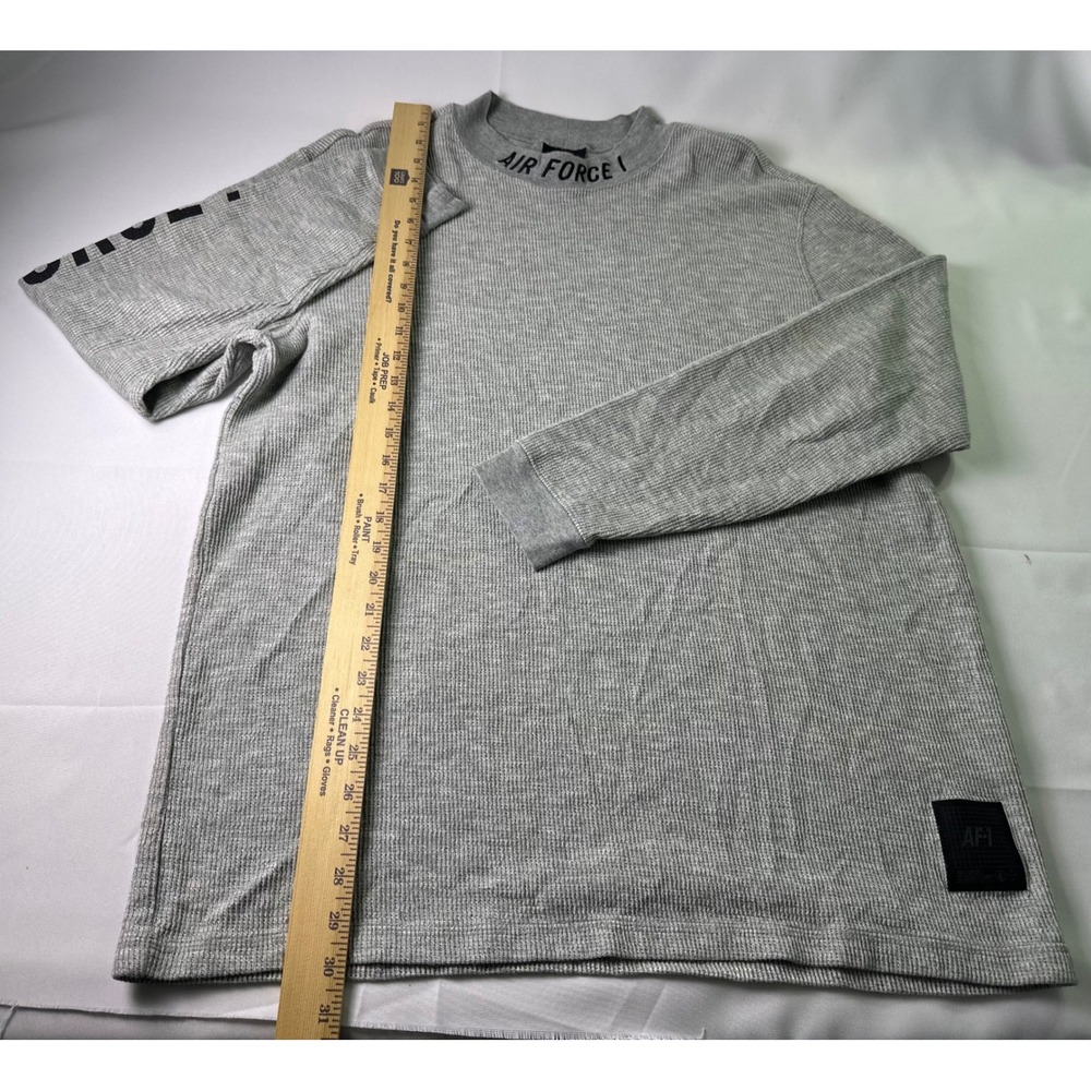 Nike Air Force 1 AF1 Long Sleeve Top Mens‎ XL Crewneck Gray Waffle Knit - Picture 11 of 11